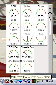 Motherboard Monitor sports  tool tip and dashboard real time updates